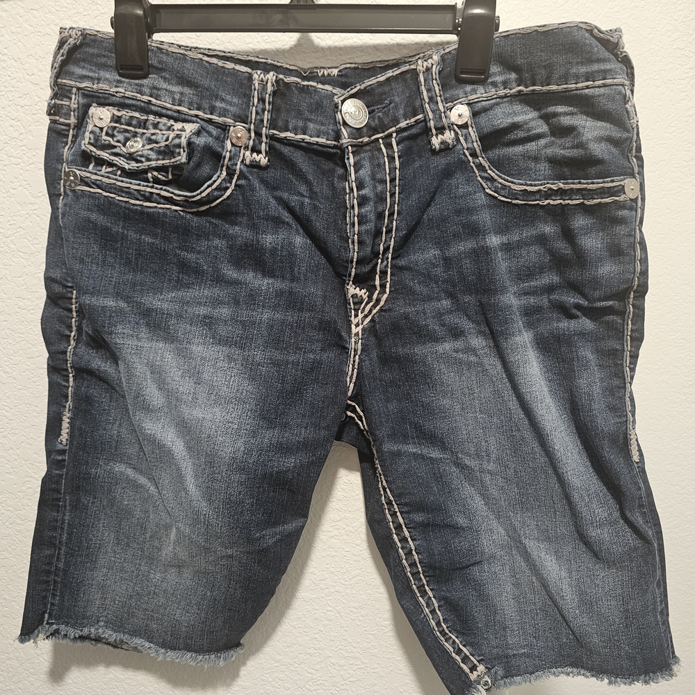 True Religion Blue Jean Shorts